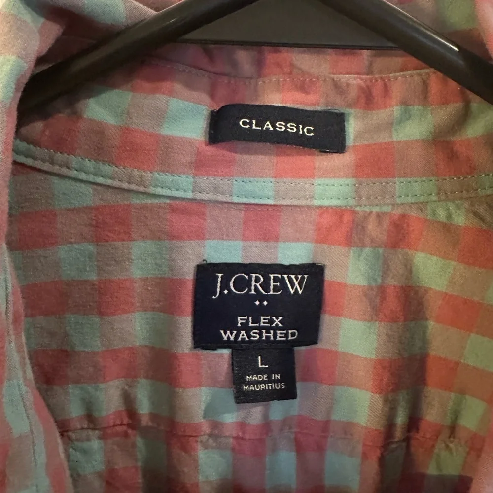 J. Crew Men's Plaid Shirt - Red and Green